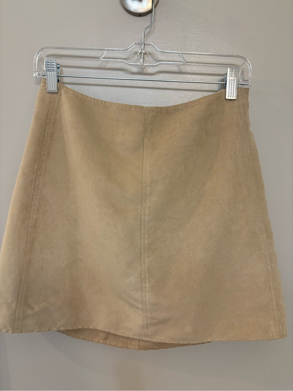Banana Republic Beige Suede A-Line Mini Skirt